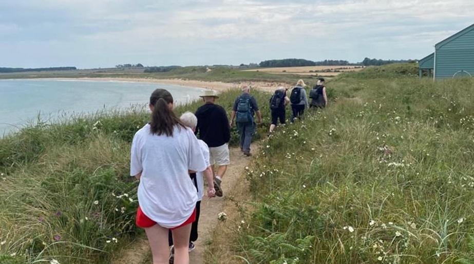 Walkers on coastal path