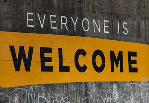 everyone is welcome sign