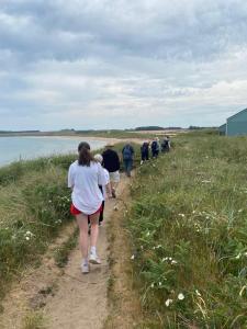Walkers on coastal path