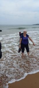 Terry paddling in the sea