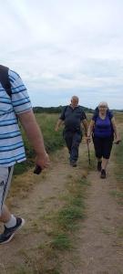 Walking along sea path